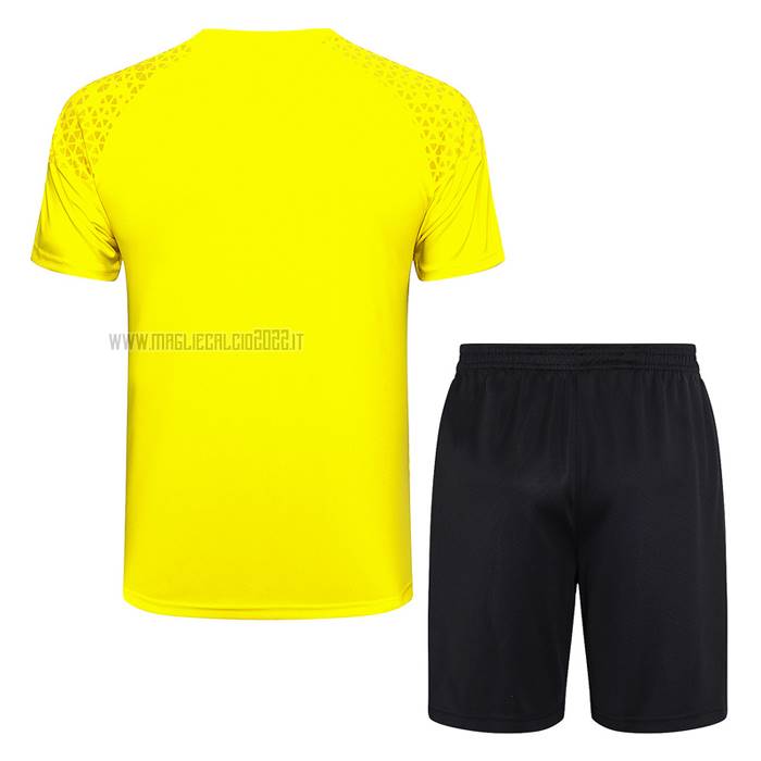 Tuta da Track del Borussia Dortmund Manga Corta 2023-2024 Giallo - Pantalon Corto
